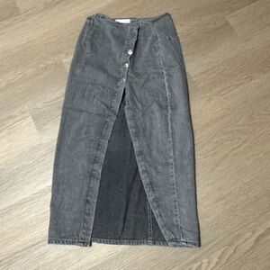 Zara women’s grey long jeans skirt